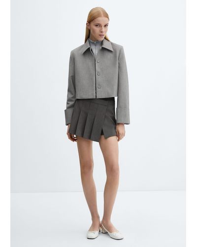 Mango Pleated Skirt Trousers - Grey