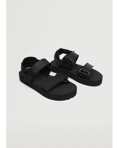 Mango Velcro Strap Sandal - Black