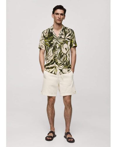 Mango Flowy Hawaiian-print Shirt - Natural
