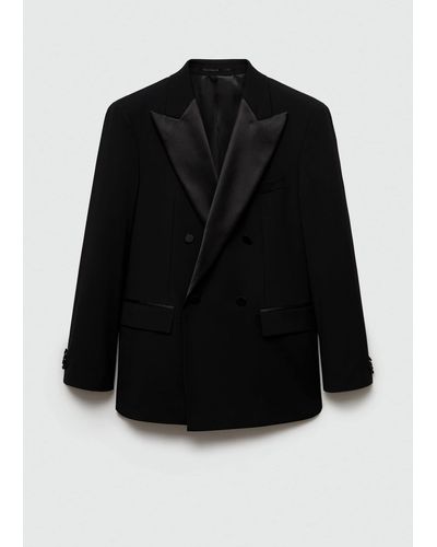 Mango Stretch Fabric Slim-fit Suit Jacket - Black