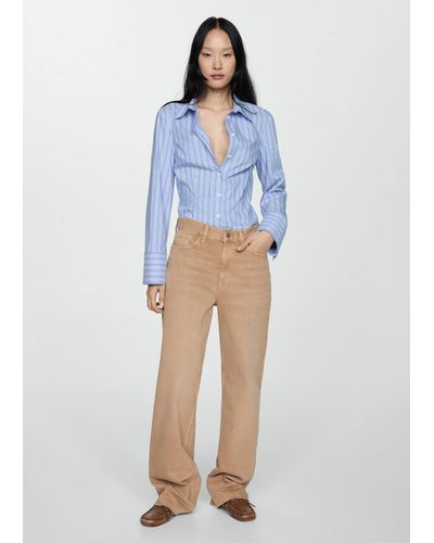 Mango High-waist Wideleg Jeans - Blue