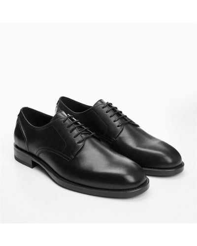 Mango Leather Suit Shoes - Black