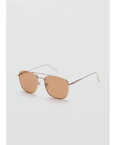 Mango Metallic Frame Sunglasses - White