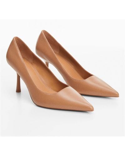 Mango Heel Leather Shoes Medium - Brown