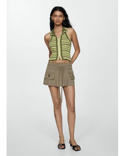 Mango Mini-skirt With Cargo Pockets - Green