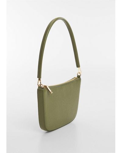 Mango Shoulder Bag With Detachable Handle - Green
