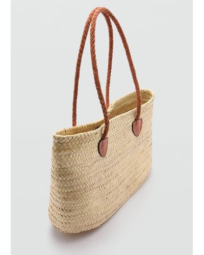 Mango Double Strap Basket Bag - Natural