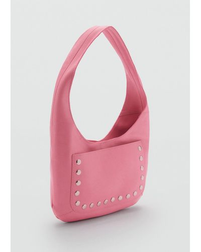 Mango Stud Leather Bag Bubblegum - Pink