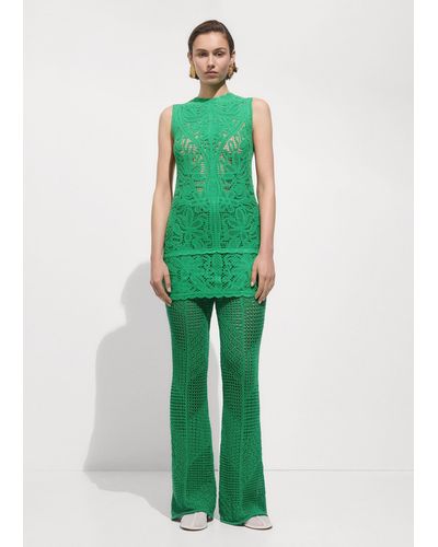 Mango Crochet Short Dress Pastel - Green