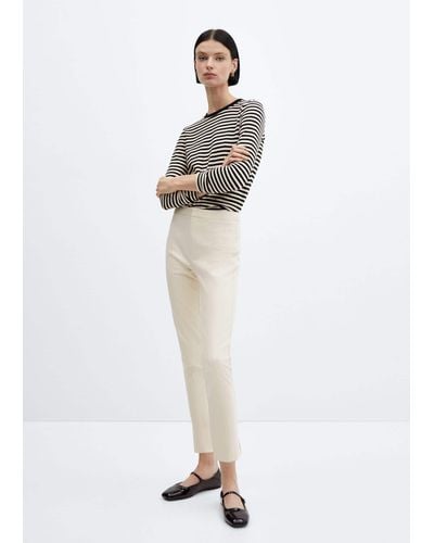 Mango Crop Skinny Trousers - White