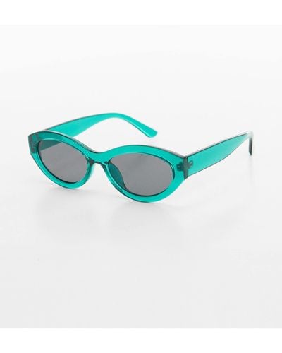Mango Retro Style Sunglasses Petrol - Blue