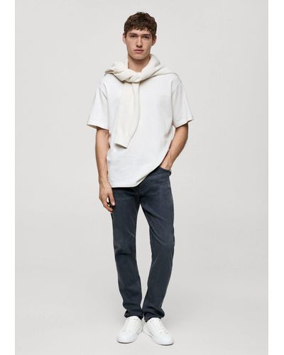 Mango Slim Fit Ultra Patrick Jeans Denim - White