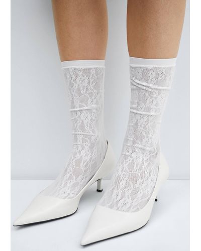 Mango Lace Socks - White