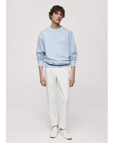 Mango Cotton-blend Printed Sweatshirt Sky - Blue