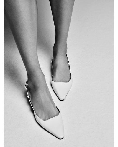 Mango Sling Back Heel Shoes - White