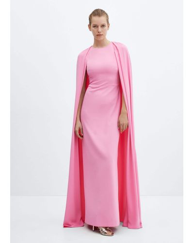 Mango Double-layer Long Dress - Pink