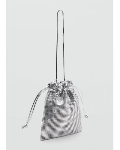 Mango Sequin Handbag - White