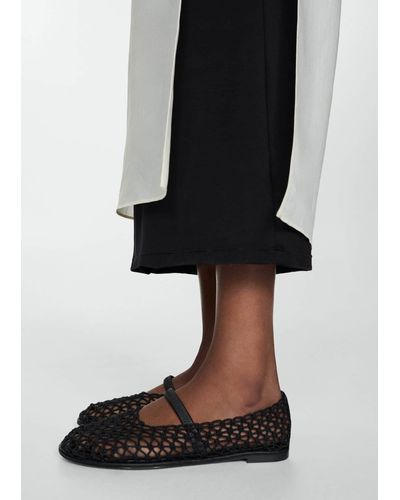 Mango Ballerinas With Mesh Strap - Black