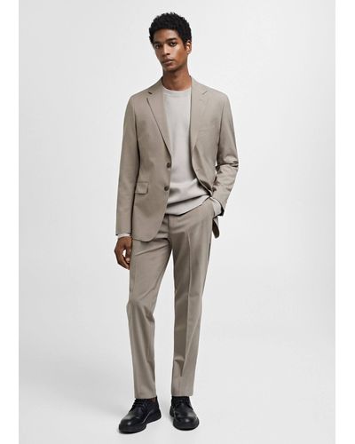 Mango Slim-fit Wool Suit Jacket Light/pastel - White