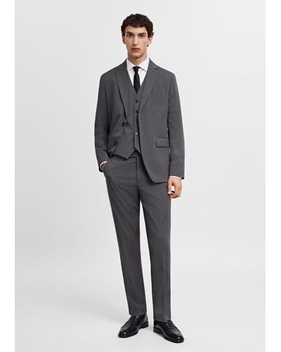 Mango Slim-fit Suit Waistcoat - Grey