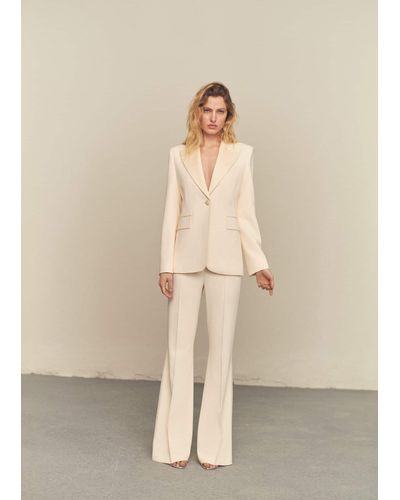 Mango Structured Jacket With Satin Lapels - Natural
