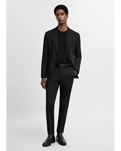 Mango Stretch Fabric Super Slim-fit Suit Trousers - Black