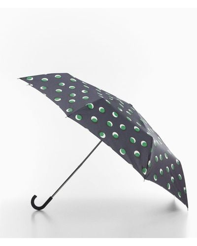 Mango Polka-dot Folding Umbrella - Metallic