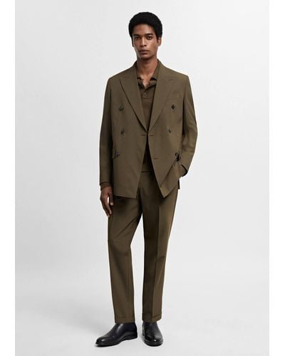 Mango Suit Trousers - Green