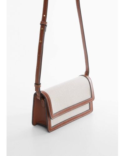 Mango Textured Bag With Flap - White