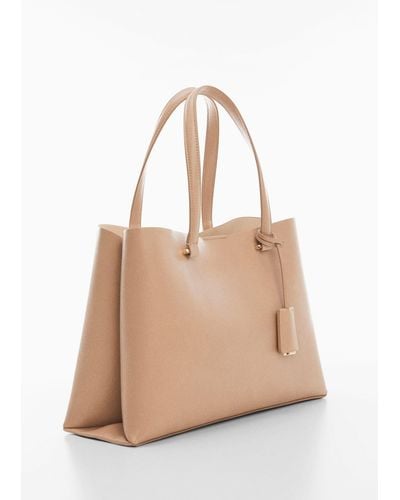 Mango Shopper Bag With Dual Compartment Light/pastel - Natural
