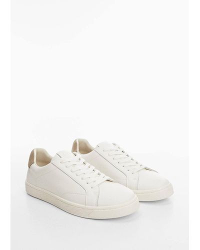Mango Sneaker pelle inserto contrasto - Bianco