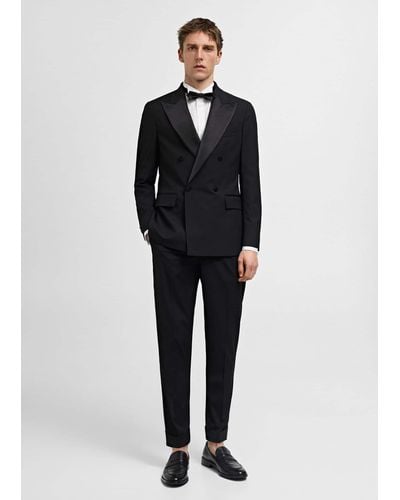 Mango Slim-fit Stretch Suit Trousers - Black