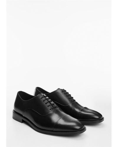 Mango Elongated Leather Suit Shoes - Black