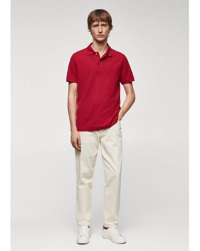 Mango Polo 100% cotone regular fit - Rosso