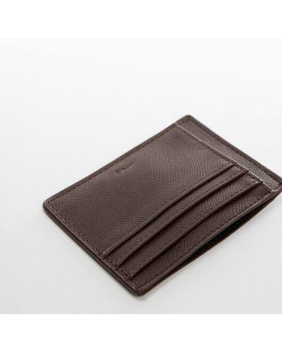 Mango Anti-contactless Peaked Card Holder - Brown