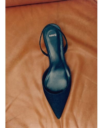 Mango Denim Sling Back Shoes Dark - Blue