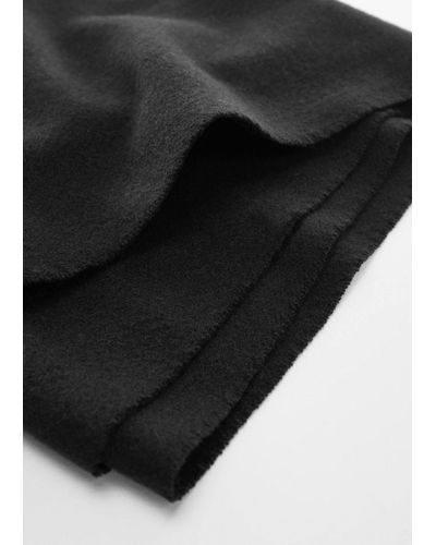 Mango Recycled Fabric Plain Scarf - Black