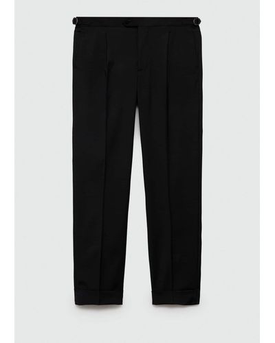 Mango Slim-fit Stretch Suit Trousers - Black