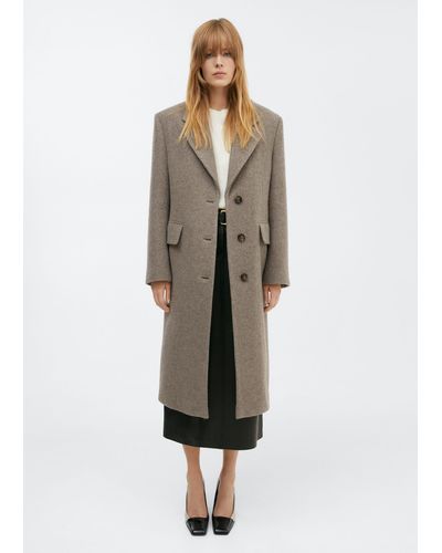 Mango Oversize Wool Coat Medium - Natural