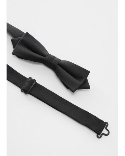 Mango Classic Bow Tie With Microstructure - Black