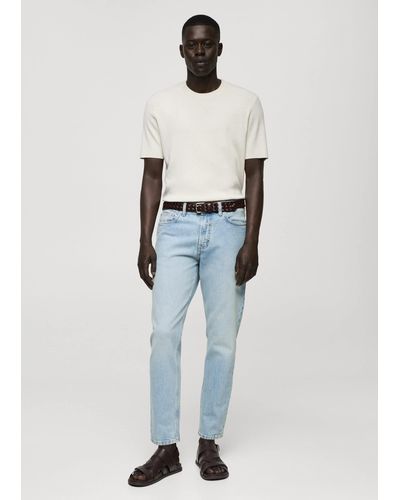 Mango Ben Tapered Fit Jeans Light - Blue