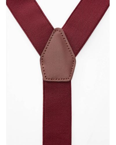 Mango Adjustable Elastic Straps With Leather Details - Red