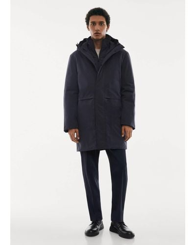 Mango Sofeelate Padded Parka With Hood - Blue