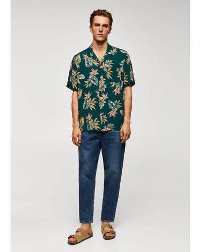 Mango Camicia regular-fit stampa hawaiana - Verde
