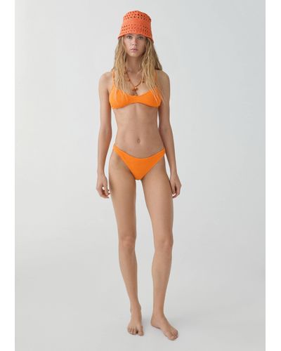 Mango Textured Bikini Bottom - Orange