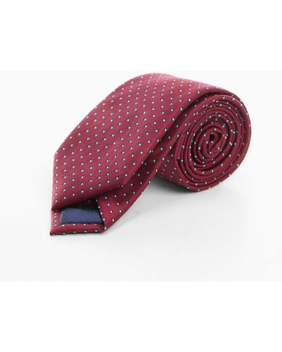 Mango Tie With Polka-dot Print - Red