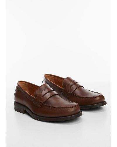 Mango Penny Loafers - Brown