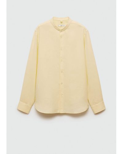 Mango Classic Fit Linen Blend Shirt - Natural