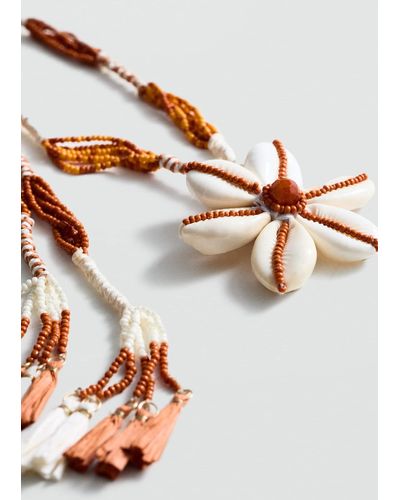 Mango Shells Bead Necklace - White