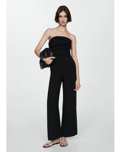 Mango Strapless Jumpsuit - Black